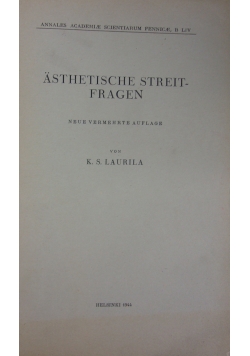 Asthetische streit fragen, 1944r.