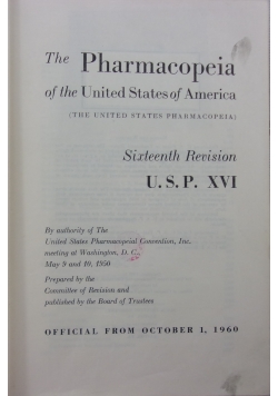 The Pharmacopoeia of the United States of America