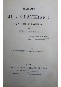 Mademe Julie Lavergne 1900 r.