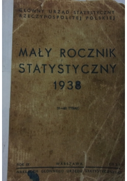Mały Rocznik Statystyczny, 1938 r.