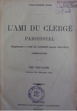 L'ami du clearge paroissial, 1919r.
