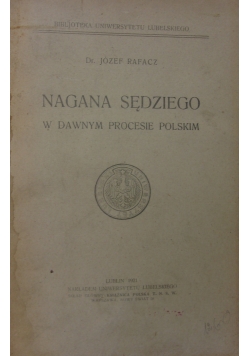 Nagana sędziego w dawnym procesie polskim, 1921 r.