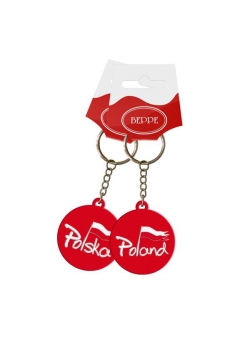 Breloczek Poland/Polska okrągły dwustronny