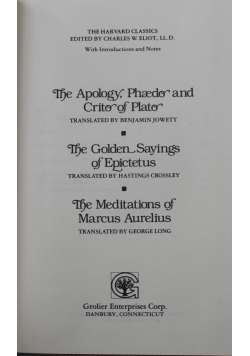 The Harvard Classics Plato Epictetus Marcus Aurelius