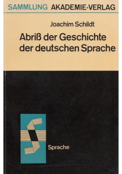 Abriss Der Geschichte Der Deutchen Sprache