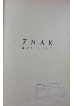 Znak, miesięcznik. nr 1-7, 1948 r.