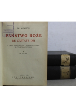 Państwo Boże De Civitate Dei Tom od I do III ok 1937 r.