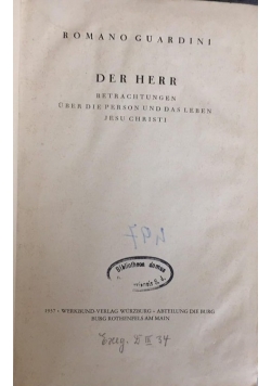 Der Herr, 1937 r.