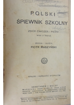 Polski śpiewnik szkolny, ok. 1920r.