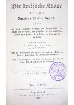 De dreifache krone der feligsten, 1852 r.