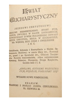 Kwiat eucharystyczny , 1936 r.