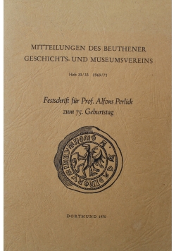 Mitteilungen des Beuthener Geschichts und Museummsvereins heft 31 33