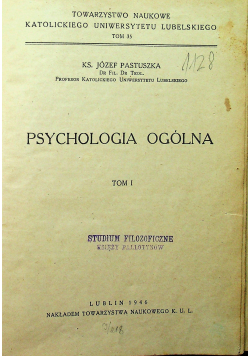 Psychologia Ogólna Tom I 1946 r.