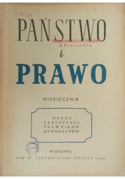 Państwo i Prawo Zeszyt 11, 1949 r.