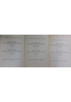 Słownik łaciny średniowiecznej w Polsce, zestaw 3 książek