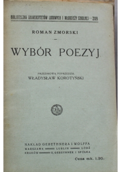 Wybór poezyj Zmorski 1919 r.