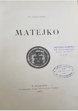 Matejko, 1897 r.