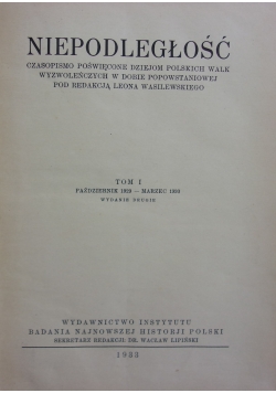 Niepodległość, tom I, 1933 r.