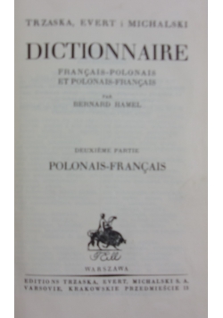 Dictionnaire, 1926r.