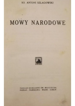 Mowy narodowe, 1924 r.