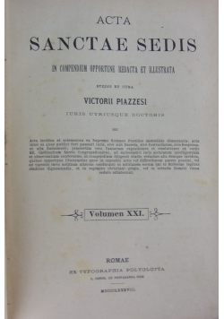 Acta sanctae sedis XXI, 1888 r.