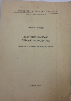 Zabytkoznawstwo Ceramiki Nowożytnej