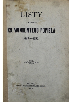 List z młodości Ks. Wincentego Popiela 1913 r.