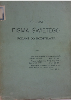 Słowa pisma świętego, 1912 r.
