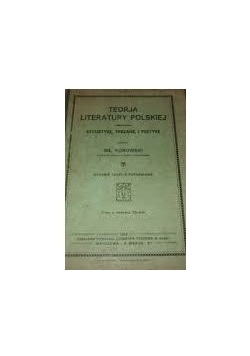 Teorja literatury polskiej , 1926 r.