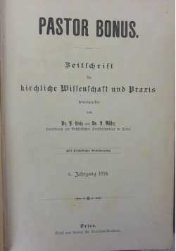 Pastor bonus. 1894r.