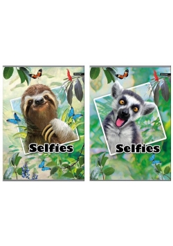 Zeszyt A4 w kratkę 60 kartek Selfies 5 sztuk mix