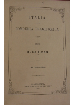 Italia. Comoedia Tragicomica. 1860 r.