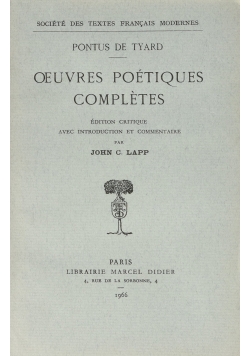 Oeuvres Poetiques completes