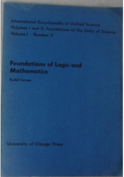 Foundations of Logic and Mathematics,  1946 r.