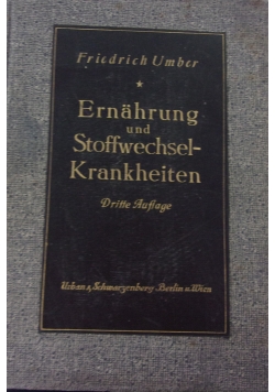 Ernahrung und Stoffwechselkrankheiten, 1925 r.