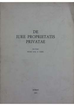 De Iure Proprietatis Privatae
