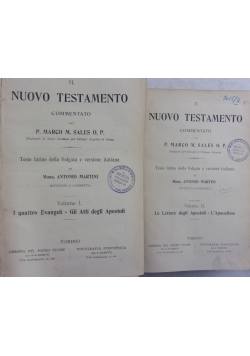 La Sacra Bibbia Nuovo Testamento, volume I,II, zestaw 2 książek, 1914 r.