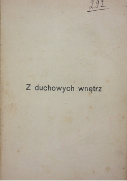 Z duchowych wnętrz, 1913r.
