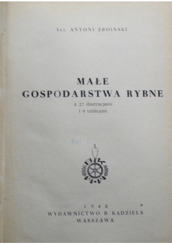 Małe gospodarstwa rybne 1948 r.