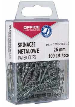 Spinacze metalowe Office Products 26mm 10x100 sztuk