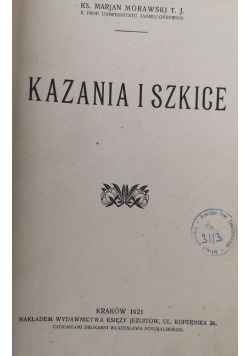 Kazania i szkice,  1921 r.
