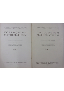 Colloquium Mathematicum, t. LIII zestaw 2 książek