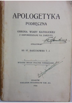 Apologetyka podręczna, 1916 r.
