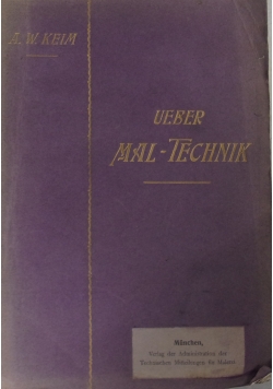 Ueber Mal-Technik 1903 r.