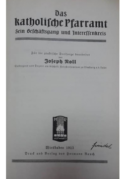 Das Katholische Pfarramt , 1913 r.