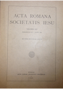 Acta Romana Societatis Iesu XIV