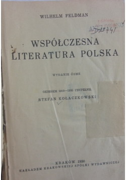 Współczesna literatura Polska, 1930r.