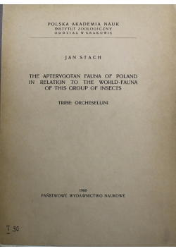 The Apterygotan Fauna of Poland in Relation to the World Fauna