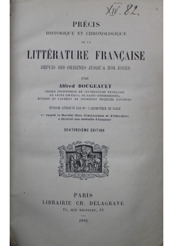 Precis Litterature Francaise 1899 r.