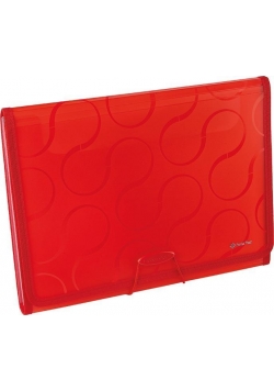 Folder A4 z 6 przegrodami Focus Omega czerwony